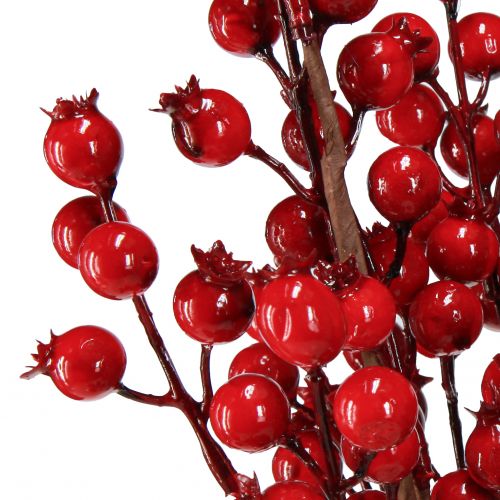 položky Dekorace šípková, umělé ozdobné větve, červená, L62 cm, 3 kusy