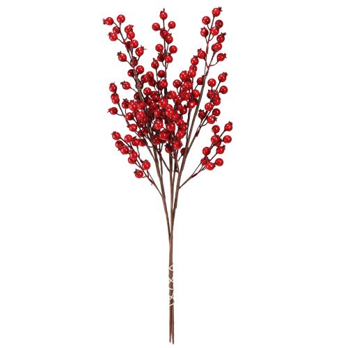 položky Dekorace šípková, umělé ozdobné větve, červená, L62 cm, 3 kusy