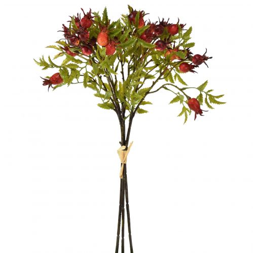 položky Dekorace šípkové červené umělé větvičky šípku 48cm 3 kusy