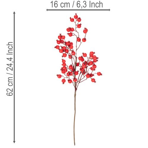 Umělá větvička šípku s lesklými bobulemi, 62 cm | Floristik24.cz
