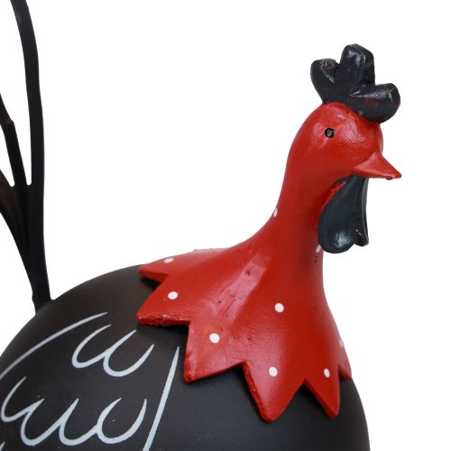 položky Kohout Velikonoční dekorace kovová dekorace kuře černá červená V13,5cm