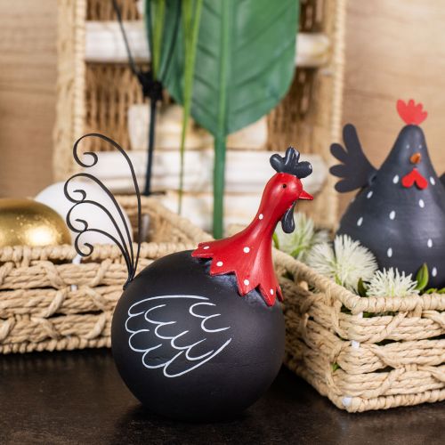 položky Kohout Velikonoční dekorace kovová dekorace kuře černá červená V13,5cm