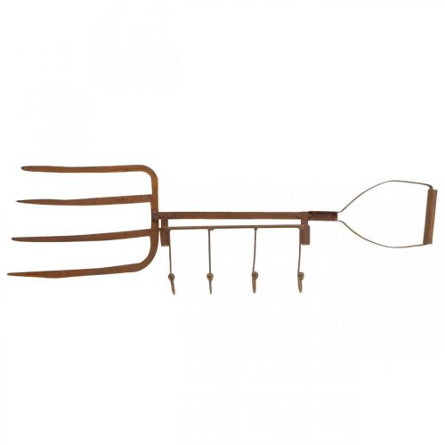 položky Háček strip patina dekorace vidle zahradní dekorace 4 háčky 62cm