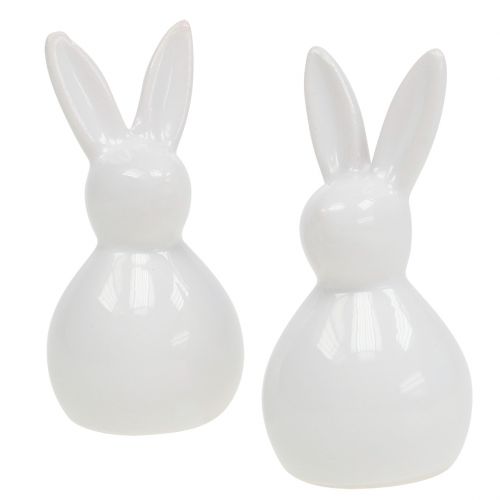 Zajíček keramický bílý 7,5cm 6ks | Floristik24.cz