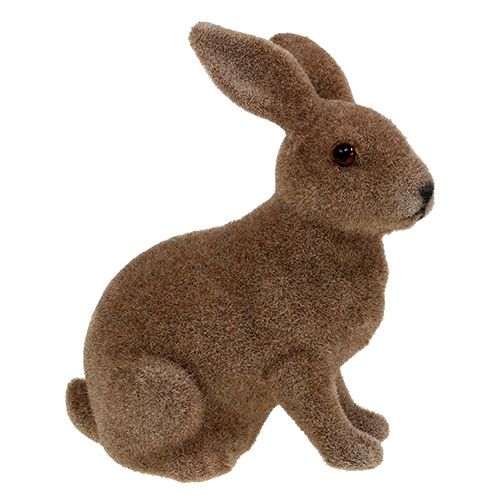 položky Králík flockovaný hnědý 11cm, 13,5cm 6 ks