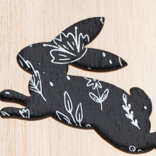 položky Dřevěná velikonoční vajíčka k zavěšení, bílá a černá, 10 cm, 6 kusů