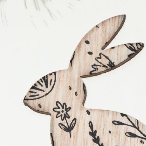 položky Dřevěná velikonoční vajíčka k zavěšení, bílá a černá, 10 cm, 6 kusů