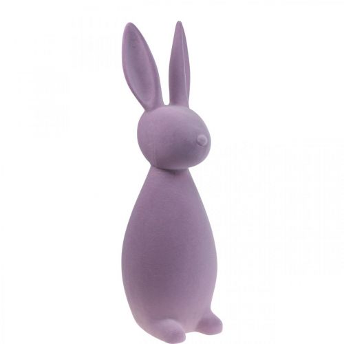 Floristik24 Dekorativní velikonoční zajíček – 2. volba – Flocked Lilac V47cm