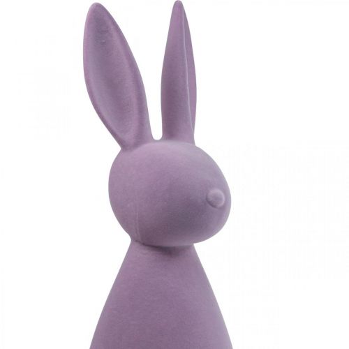 Floristik24 Dekorativní velikonoční zajíček – 2. volba – Flocked Lilac V69cm