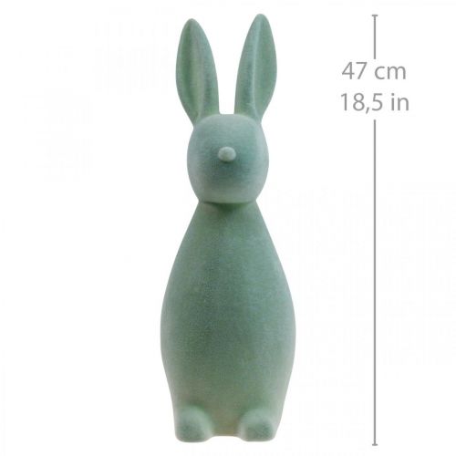 položky Dekorativní zajíček Dekorativní velikonoční zajíček – 2. volba – Flockovaný šedozelený V47cm