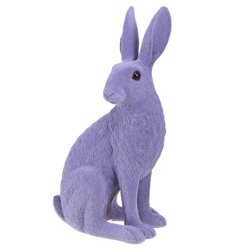 Floristik24 Zajíček sedící Velikonoční dekorace zajíček posetá šeřík 12×9×25cm