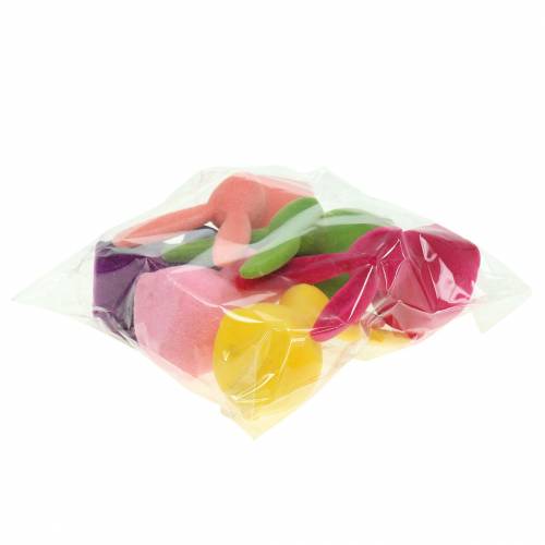 položky Králík v hejnu, barevný, vysoký 13 cm, různé barvy, 6 kusů