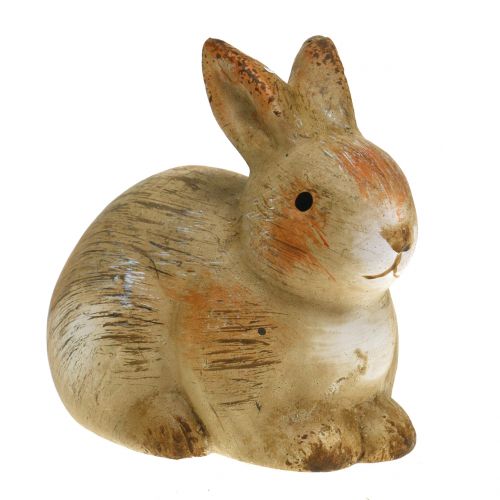 Floristik24 Keramický zajíček příroda 7cm x 8cm 6ks