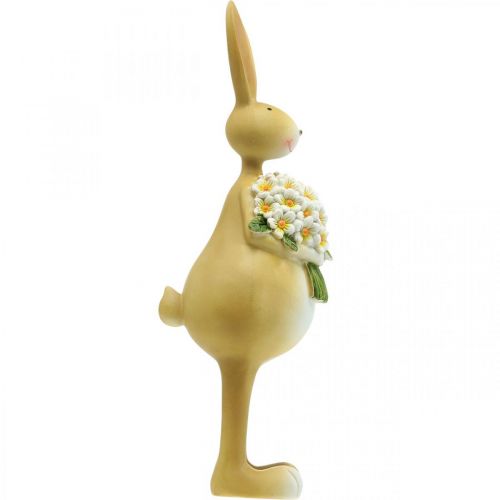 Floristik24 Velikonoční zajíček s kyticí květin, velikonoční dekorace, dekorativní figurka zajíčka V32cm