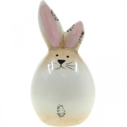 položky Velikonoční zajíček keramické bílé vajíčko ozdobná figurka králíka Ø6cm V11,5cm