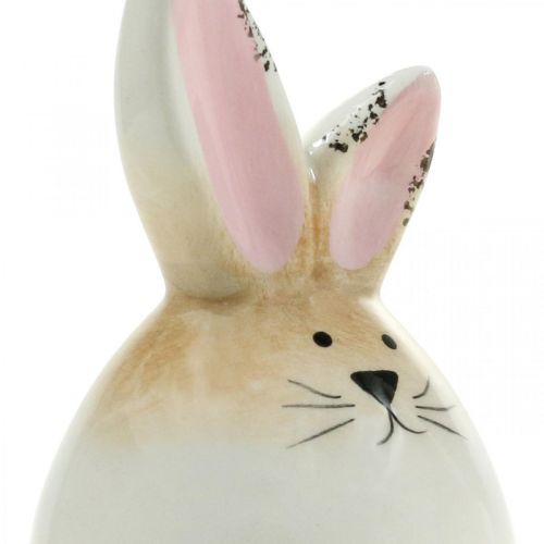 položky Velikonoční zajíček keramické bílé vajíčko ozdobná figurka králíka Ø6cm V11,5cm