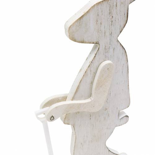 položky Králík se zahradním nářadím bílé dřevo H28/30,5cm sada 2 ks