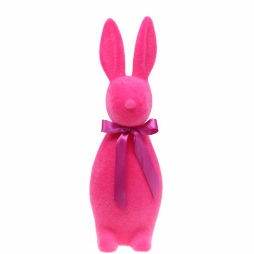 Floristik24 Zajíček flockovaný růžový V42cm
