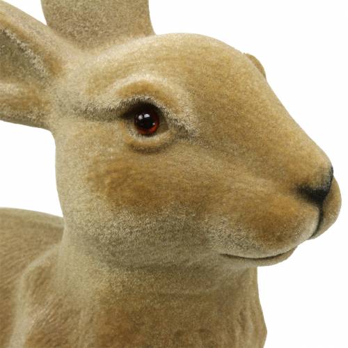 Floristik24 Velikonoční dekorace zajíček flockovaný hnědý V50cm