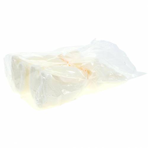 Bunny flocked white cream H30cm 2ks | Floristik24.cz