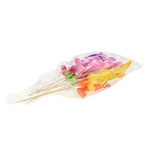 Floristik24 Ozdobný zajíček seskupený na špejli, různé 15cm, 6ks