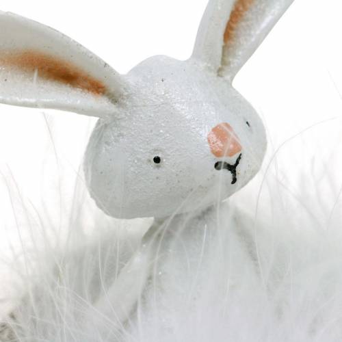 položky Velikonoční zajíček v hnízdě, jarní dekorace, dekorace zajíček, velikonoční dekorace, postava zajíčka bílá 4ks