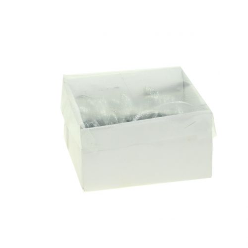 Floristik24 Zajíček na zavěšení stříbrné třpytky 5cm 8ks