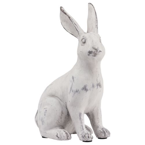 Floristik24 Sedící králík dekorace králík umělý kámen bílá šedá V27,5cm