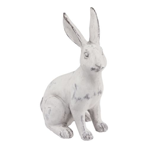 Floristik24 Sedící králík dekorativní králík umělý kámen bílá šedá V21,5cm