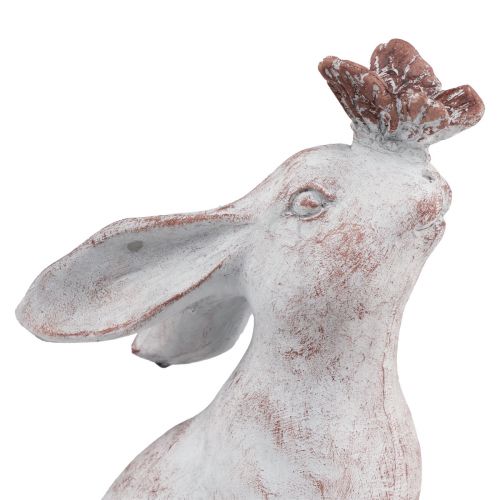 Floristik24 Sedící králík z umělého kamene dekorace motýl 14×10,5×26cm