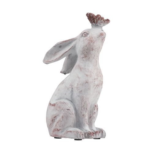 Floristik24 Sedící králík z umělého kamene dekorace motýl 14×10,5×26cm