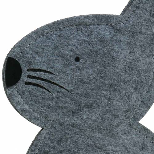 Floristik24 Sedící králíček filc šedý 40cm x 7cm H61cm dekorace do výlohy