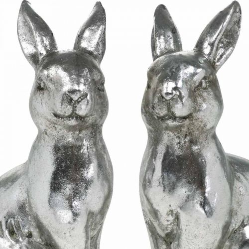 položky Deco králík sedící velikonoční dekorace stříbrná vintage H17cm 2ks