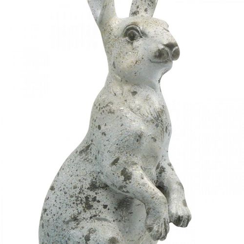 položky Dekorativní králík na Velikonoce, jarní dekorace v betonovém vzhledu, zahradní figurka se zlatými akcenty, shabby chic V42cm