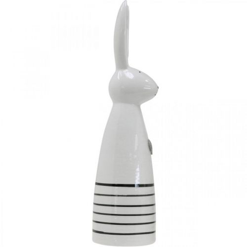 položky Keramický zajíček kužel bílé černé srdce pruhy H30cm