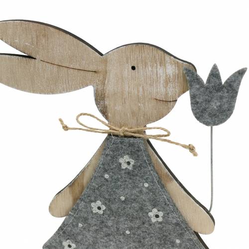 položky Deco figurka dřevěná králičí plsť 30/31,5cm 2ks