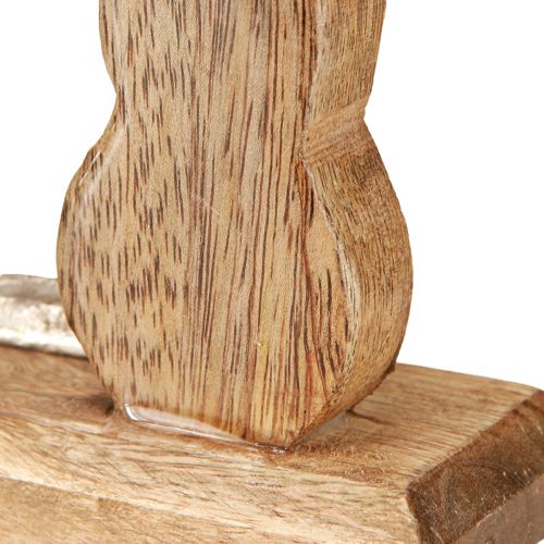 položky Dekorativní králík kov &amp; dřevo – Moderní velikonoční figurka v přírodním provedení 22cm 2 ks