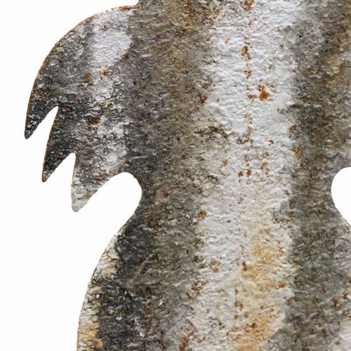 Floristik24 Velikonoční dekorace zajíček k nalepení rezavý vzhled břízy kov 16,5×32cm