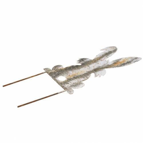 Floristik24 Velikonoční dekorace zajíček k nalepení rezavý vzhled břízy kov 16,5×32cm
