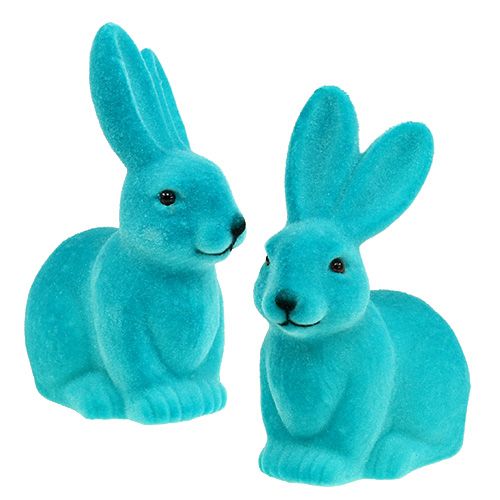 Králíci tyrkysový 15,5cm vločkovaný 4ks