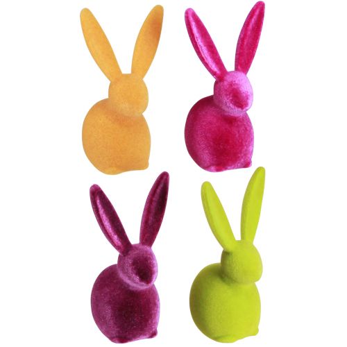 položky Malí sedící velikonoční zajíčci, barevně vločkovaní – druhá volba – 13cm, 8 kusů