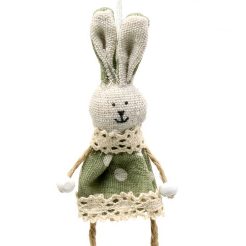 Floristik24 Látka zajíček na zavěšení růžová/zelená 12cm 6p