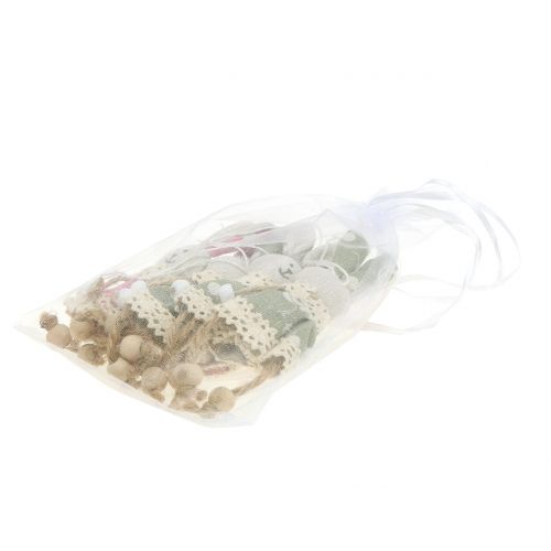 Floristik24 Látka zajíček na zavěšení růžová/zelená 12cm 6p