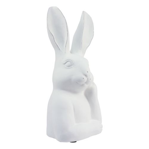 Floristik24 Dekorace králík umělý kámen králík bílá myslící poprsí 20x14x36cm