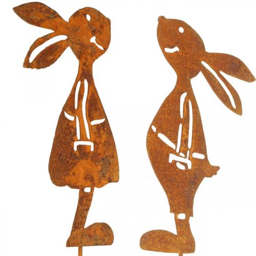 položky Zahradní dekorace rez králík dekorativní zátka Easter 8×16cm 2ks (1pár)