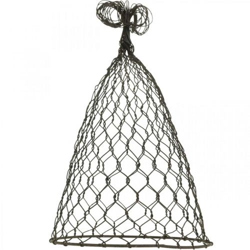 položky Drátěná digestoř, ozdobný zvonek, mřížovina z kovu Hnědá V25cm Ø16cm