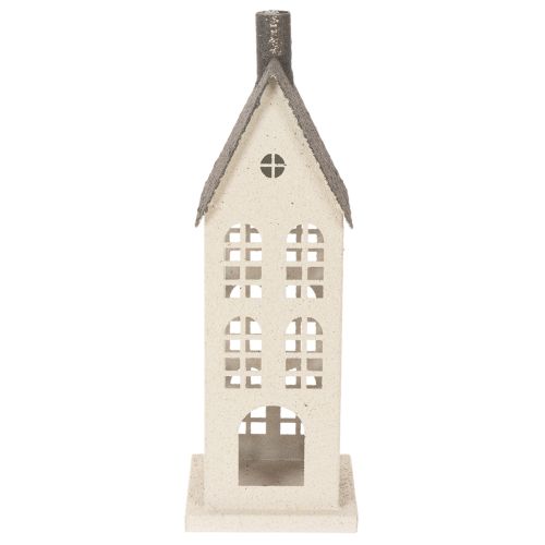 Dekorativní kovový domeček s okny a krbem, 28 cm | Floristik24.cz