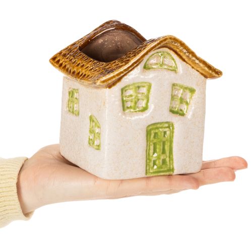 položky Keramický svícen na čajové svíčky, rustikální styl pro útulnou atmosféru, 11 cm