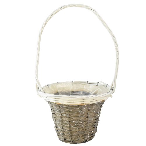 položky Košík na rukojeť vrba košík šedobílý Ø25 H45cm
