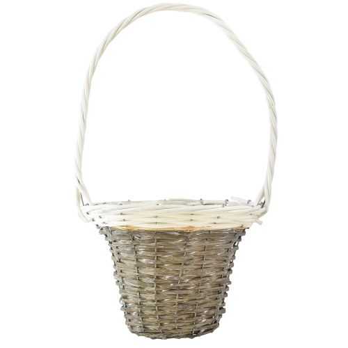položky Košík na rukojeť vrba košík šedobílý Ø25 H45cm
